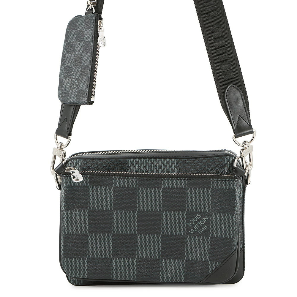 Louis Vuitton Damier Graphite Black Trio Messenger Shoulder Bag Black